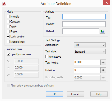 how to create attribute autocad